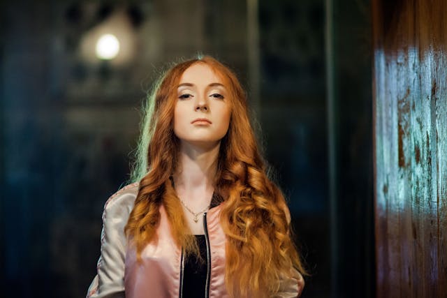 woman with long red hair