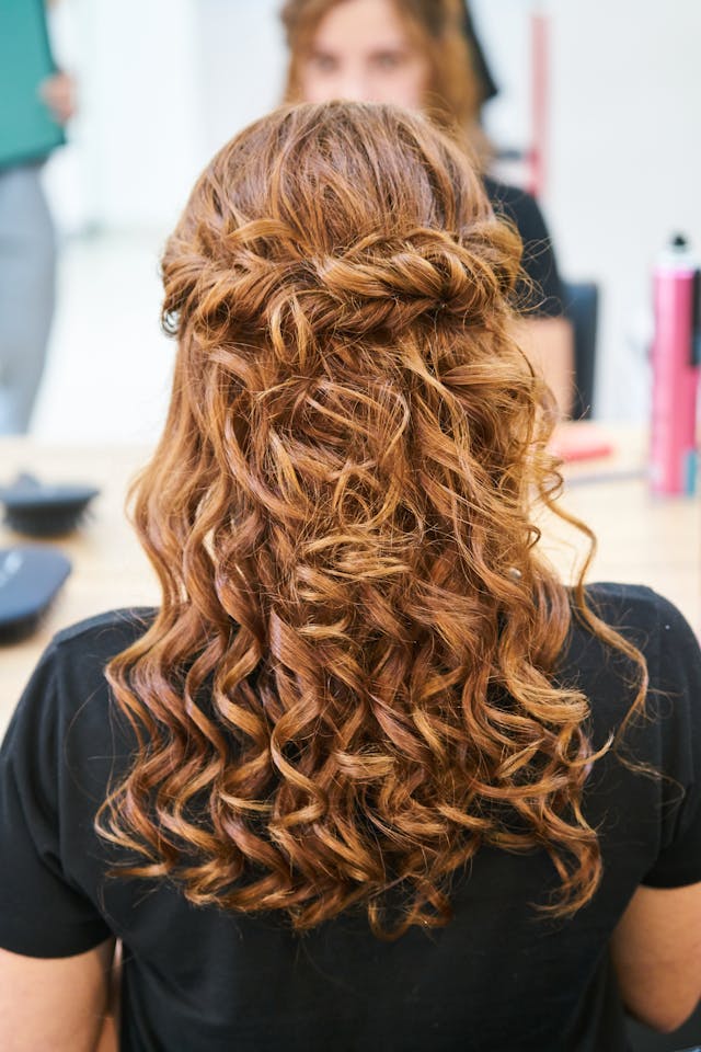 woman modeling hair